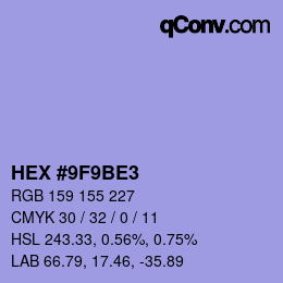 Color code: HEX #9F9BE3 | qconv.com