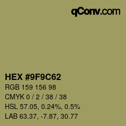 Color code: HEX #9F9C62 | qconv.com