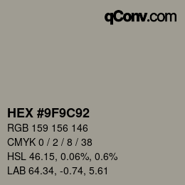 Código de color: HEX #9F9C92 | qconv.com