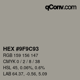 Color code: HEX #9F9C93 | qconv.com