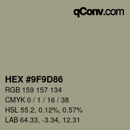 Color code: HEX #9F9D86 | qconv.com