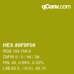 Color code: HEX #9F9F09 | qconv.com