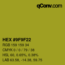 Color code: HEX #9F9F22 | qconv.com