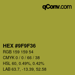 Color code: HEX #9F9F36 | qconv.com