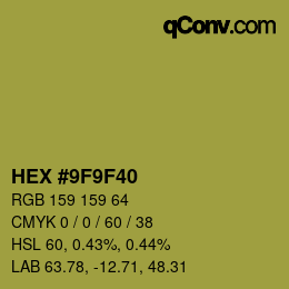 Color code: HEX #9F9F40 | qconv.com