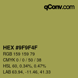 Color code: HEX #9F9F4F | qconv.com