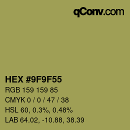 Color code: HEX #9F9F55 | qconv.com