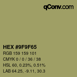 Color code: HEX #9F9F65 | qconv.com