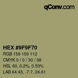 Color code: HEX #9F9F70 | qconv.com