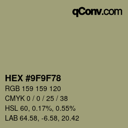 Color code: HEX #9F9F78 | qconv.com