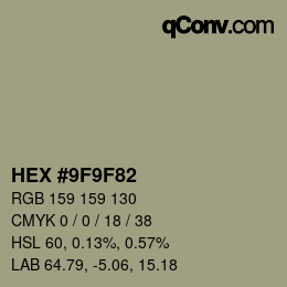 Color code: HEX #9F9F82 | qconv.com