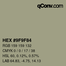 颜色代码: HEX #9F9F84 | qconv.com