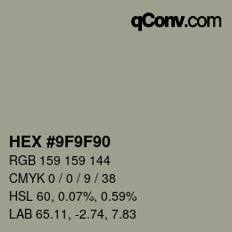 Color code: HEX #9F9F90 | qconv.com
