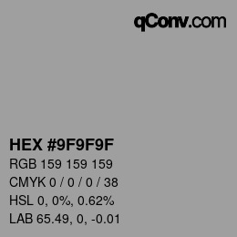 Color code: HEX #9F9F9F | qconv.com