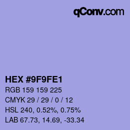 Color code: HEX #9F9FE1 | qconv.com