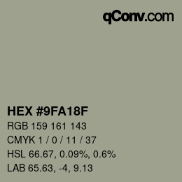 颜色代码: HEX #9FA18F | qconv.com