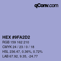 Color code: HEX #9FA2D2 | qconv.com