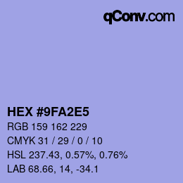 Color code: HEX #9FA2E5 | qconv.com