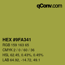 Color code: HEX #9FA341 | qconv.com