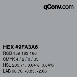 Color code: HEX #9FA3A6 | qconv.com