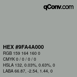 Color code: HEX #9FA4A000 | qconv.com