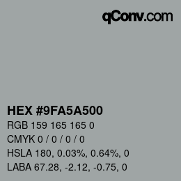 Color code: HEX #9FA5A500 | qconv.com