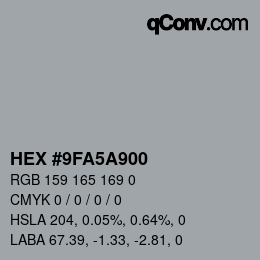 Color code: HEX #9FA5A900 | qconv.com