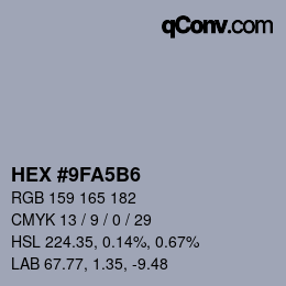 Color code: HEX #9FA5B6 | qconv.com