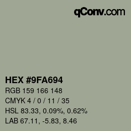 Color code: HEX #9FA694 | qconv.com