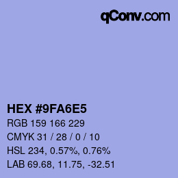 カラーコード: HEX #9FA6E5 | qconv.com