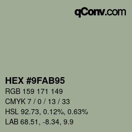 Color code: HEX #9FAB95 | qconv.com