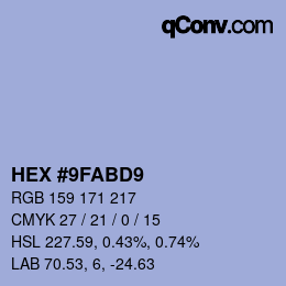 Color code: HEX #9FABD9 | qconv.com