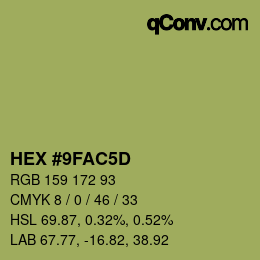 颜色代码: HEX #9FAC5D | qconv.com