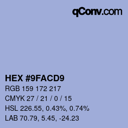 Color code: HEX #9FACD9 | qconv.com