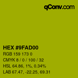 Color code: HEX #9FAD00 | qconv.com