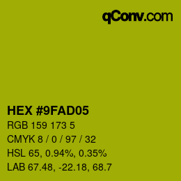 Color code: HEX #9FAD05 | qconv.com