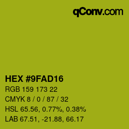 カラーコード: HEX #9FAD16 | qconv.com