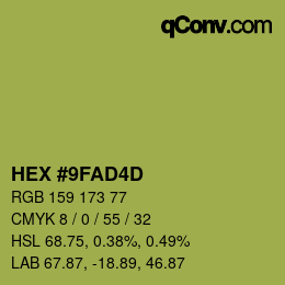 颜色代码: HEX #9FAD4D | qconv.com