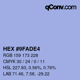 Color code: HEX #9FADE4 | qconv.com