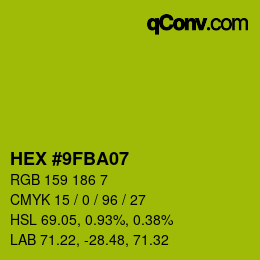 Color code: HEX #9FBA07 | qconv.com