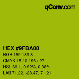 颜色代码: HEX #9FBA08 | qconv.com