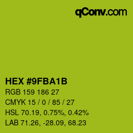 カラーコード: HEX #9FBA1B | qconv.com