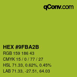 カラーコード: HEX #9FBA2B | qconv.com