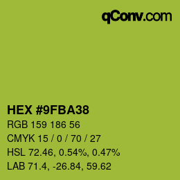 Color code: HEX #9FBA38 | qconv.com