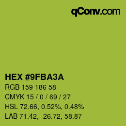 Farbcode: HEX #9FBA3A | qconv.com