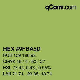 颜色代码: HEX #9FBA5D | qconv.com