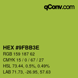 Código de color: HEX #9FBB3E | qconv.com