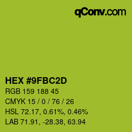 カラーコード: HEX #9FBC2D | qconv.com