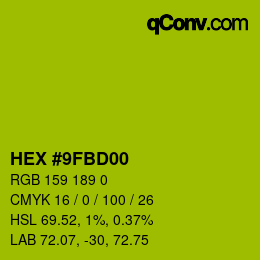 Color code: HEX #9FBD00 | qconv.com