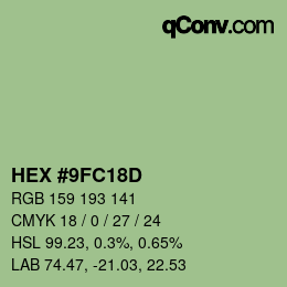 Farbcode: HEX #9FC18D | qconv.com